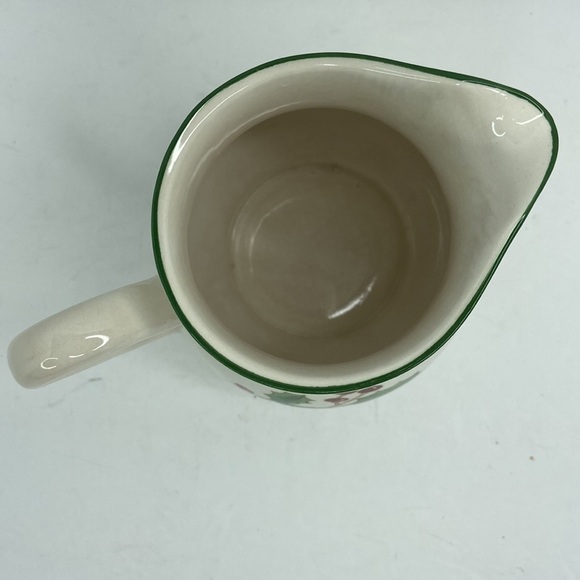 Sango White Ceramic Christmas Poinsettia Print Creamer Jug 10oz Replacement - Picture 4 of 10
